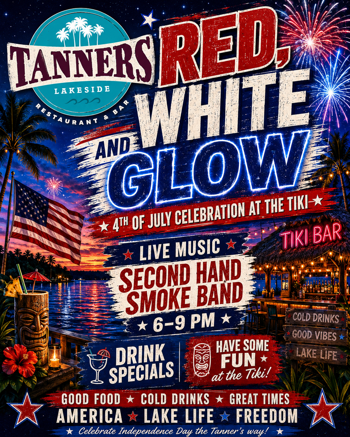 red white glow